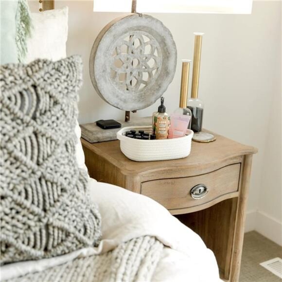 5-Piece Rectangle Storage Basket Set- Natural Cotton Rope Woven for Organizing! - Picture 6 of 7